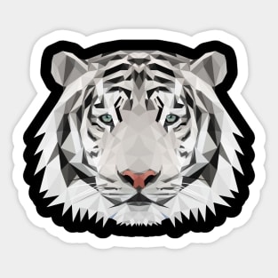 White Tiger Low Poly Art Sticker